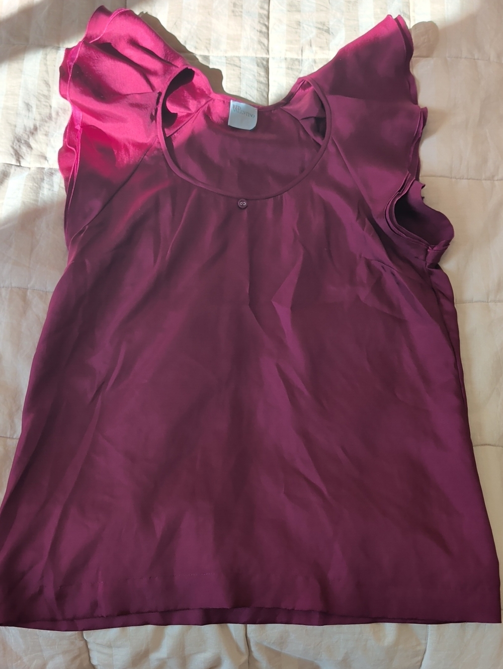RED Valentino Magenta Flutter Sleeve Camisole Top
